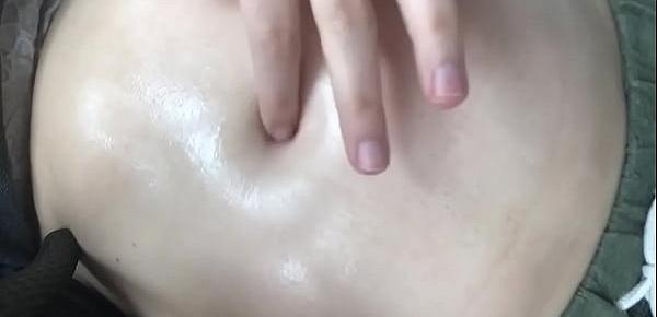  oiled up bellybutton play and fingering